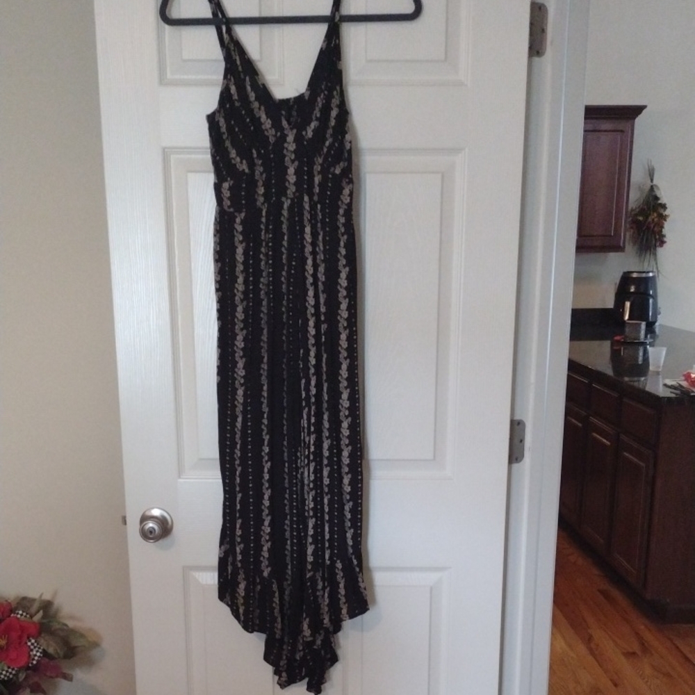 Black and Cream Maxi Jumpsuit